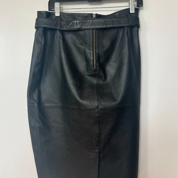 STORM Leather Skirt with Belt - Size 14 - Picture 3 of 5